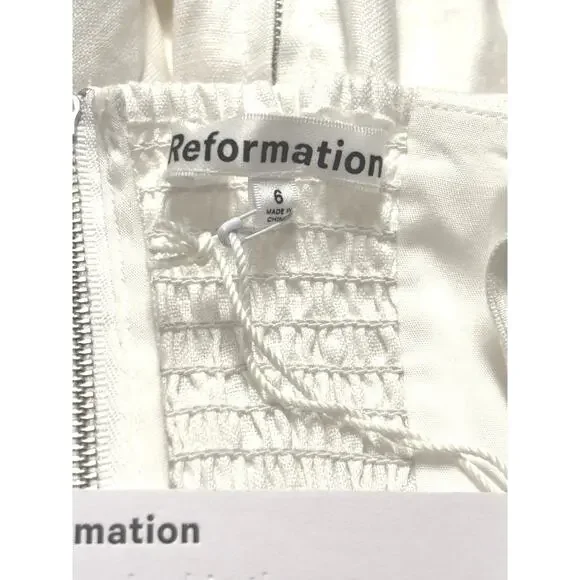 Reformation NWT Balia Linen Midi Dress Sz 4 White Sleeveless Cottagecore… - Picture 4 of 7
